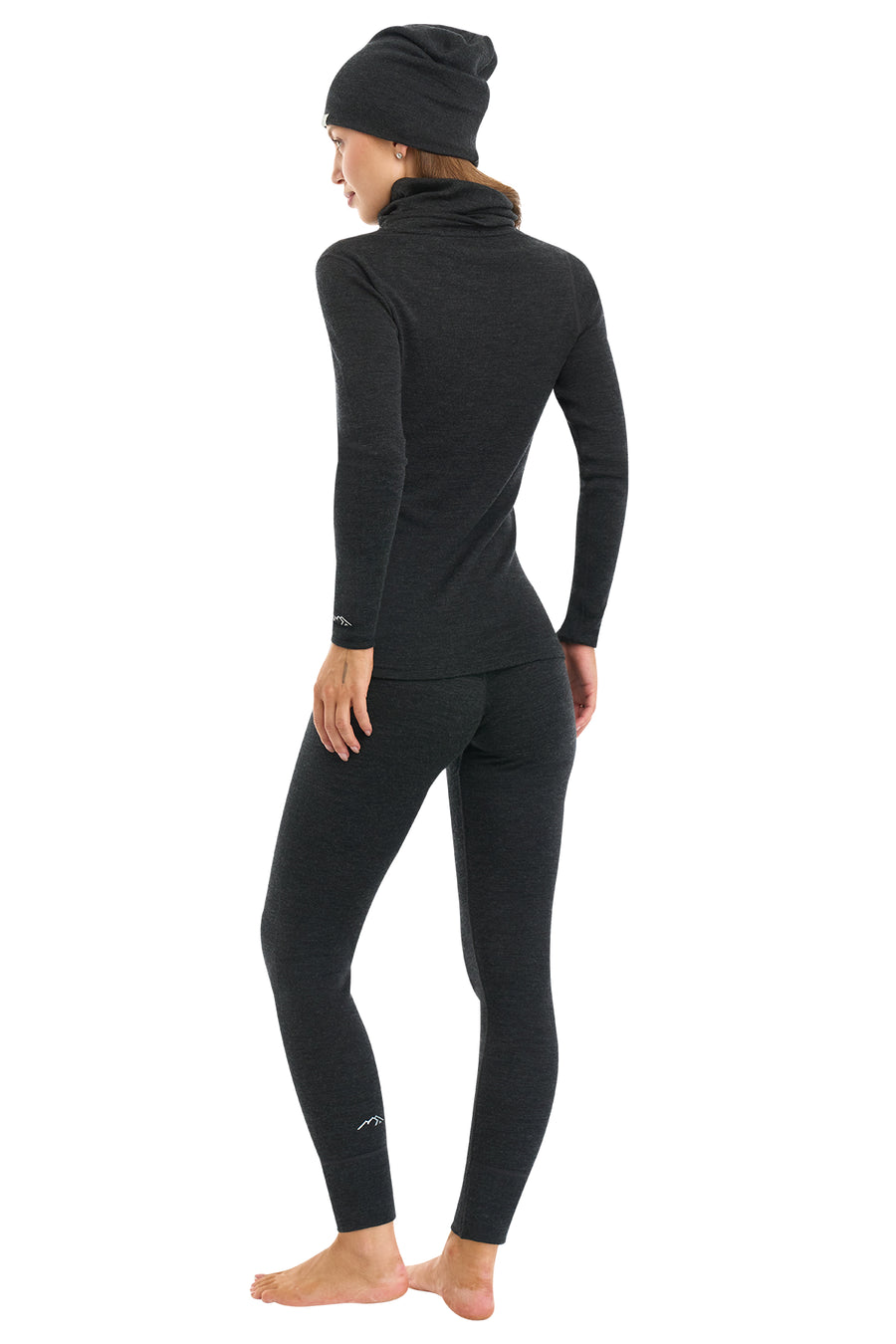 Women's Charcoal Grey Merino Wool Set 250 + Beanie & Gaiter