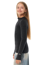 Kids' Merino Half Zip Long Sleeve 250 Charcoal Grey — view 3