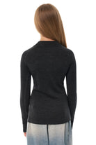 Kids' Merino Half Zip Long Sleeve 250 Charcoal Grey — view 2