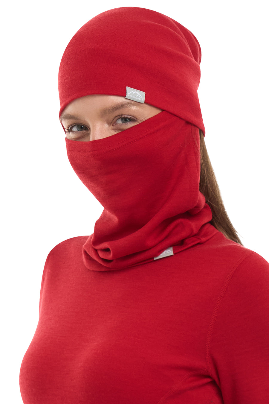 Women's Cherry Red Merino Wool Set 250 + Beanie & Gaiter