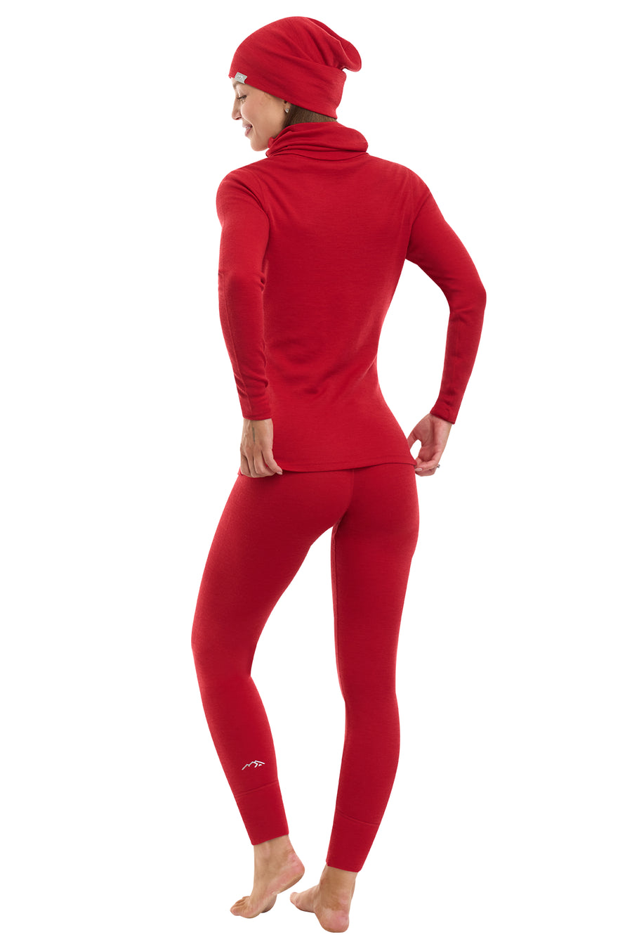 Women's Cherry Red Merino Wool Set 250 + Beanie & Gaiter