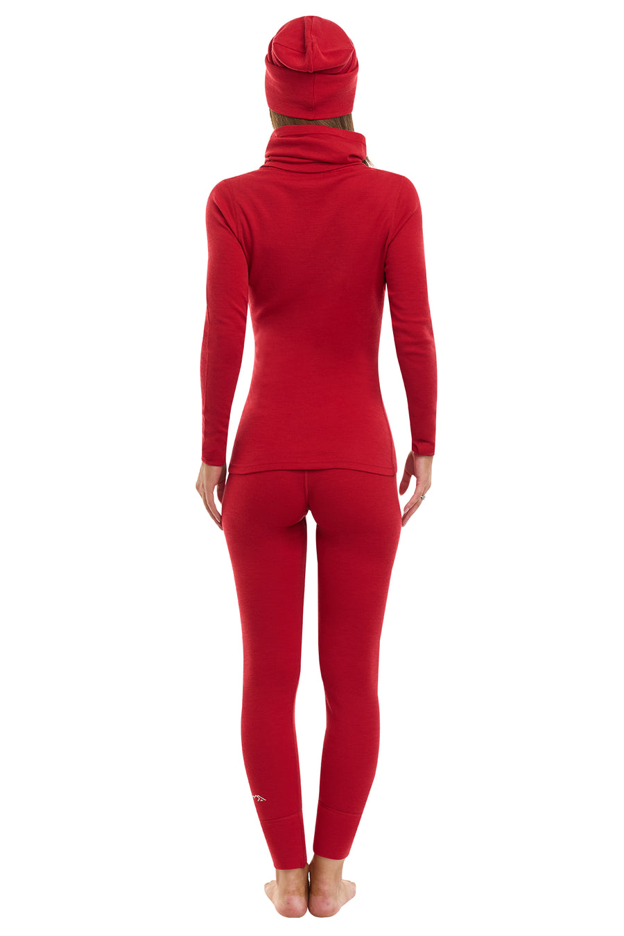 Women's Cherry Red Merino Wool Set 250 + Beanie & Gaiter