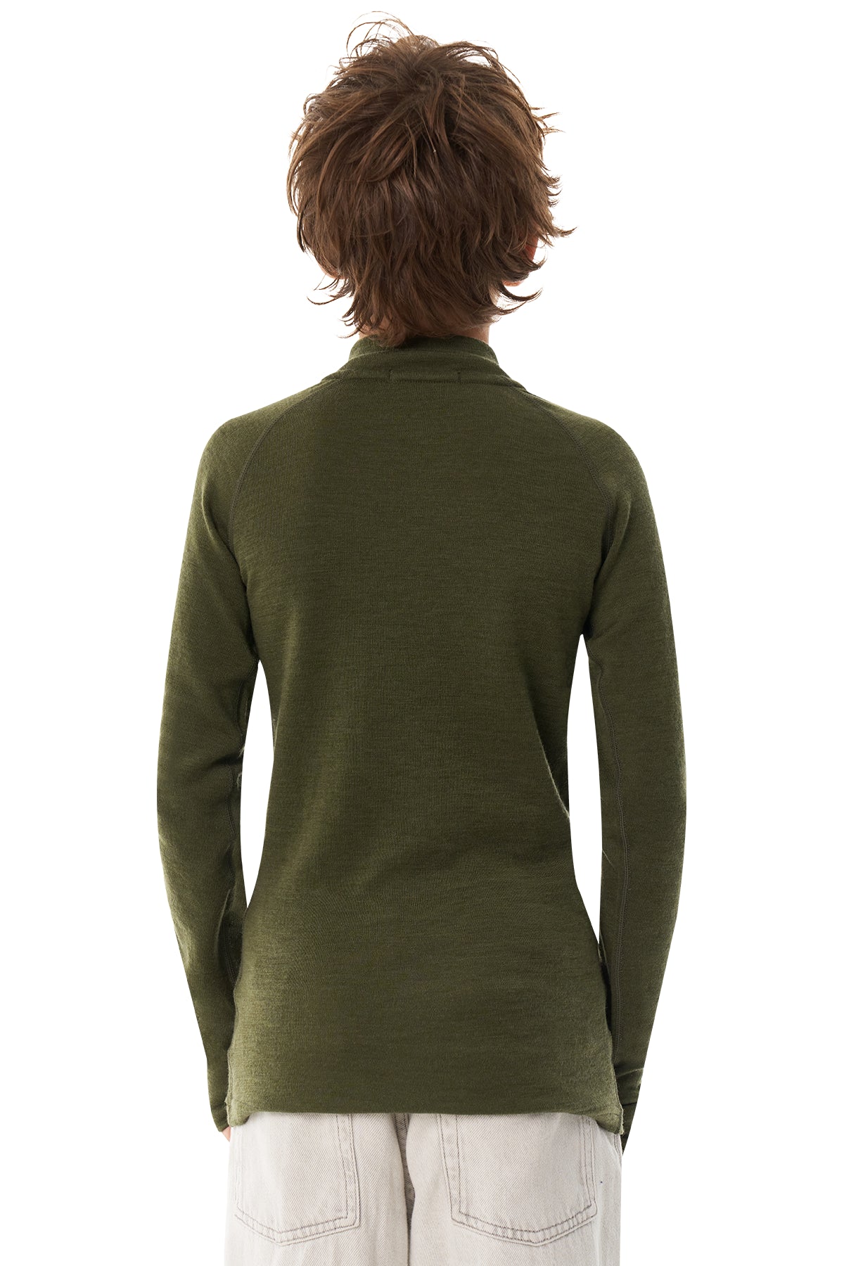 Kids' Merino Half Zip Long Sleeve 250 Dark Olive — view 6