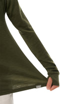 Kids' Merino Half Zip Long Sleeve 250 Dark Olive — view 9