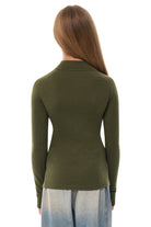 Kids' Merino Half Zip Long Sleeve 250 Dark Olive — view 2