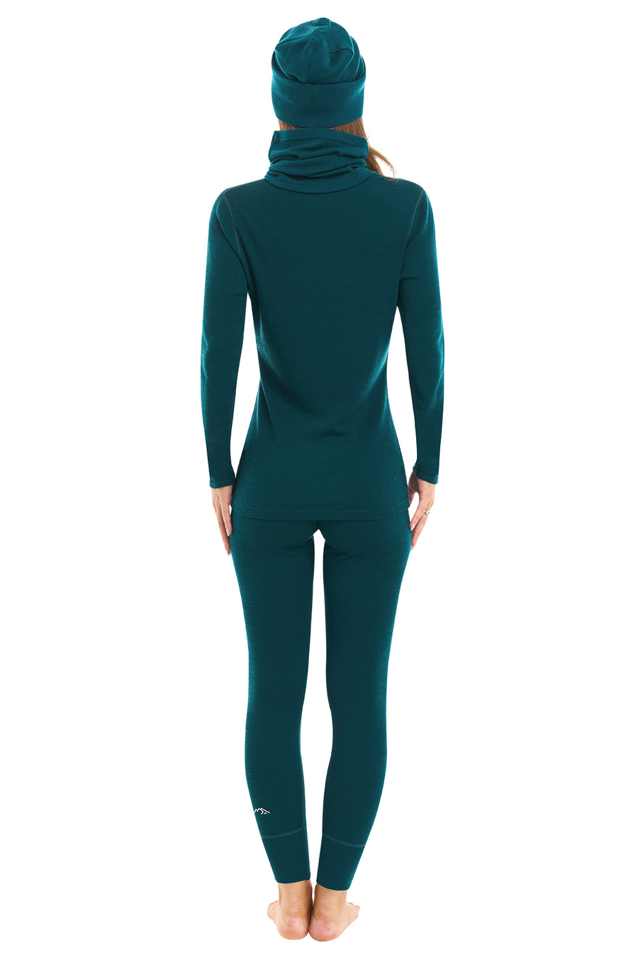 Women's Deep Teal Merino Wool Set 250 + Beanie & Gaiter