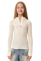 Kids' Merino Half Zip Long Sleeve 250 Natural White