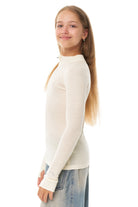 Kids' Merino Half Zip Long Sleeve 250 Natural White — view 3