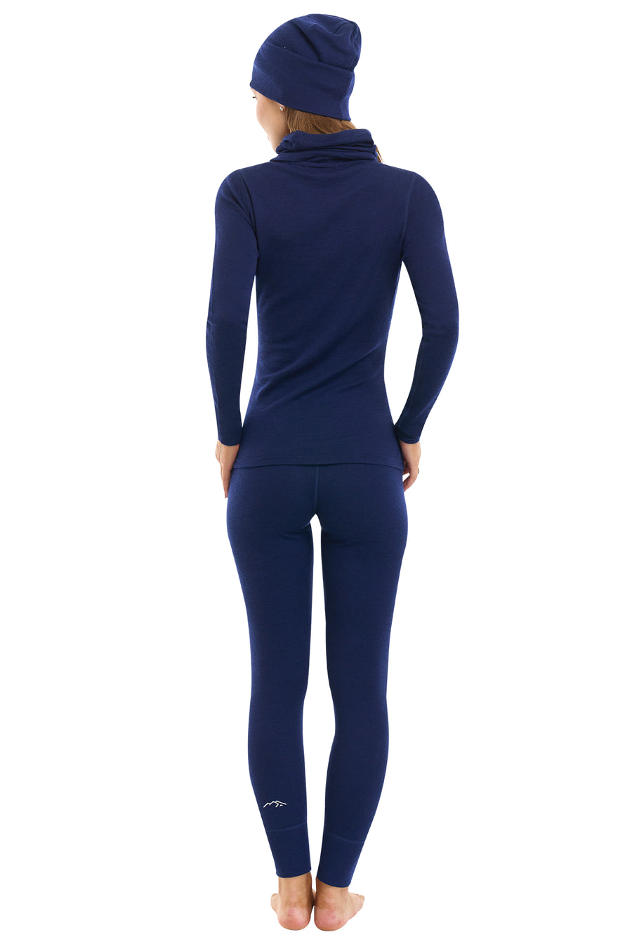Women's Navy Blue Merino Wool Set 250 + Beanie & Gaiter