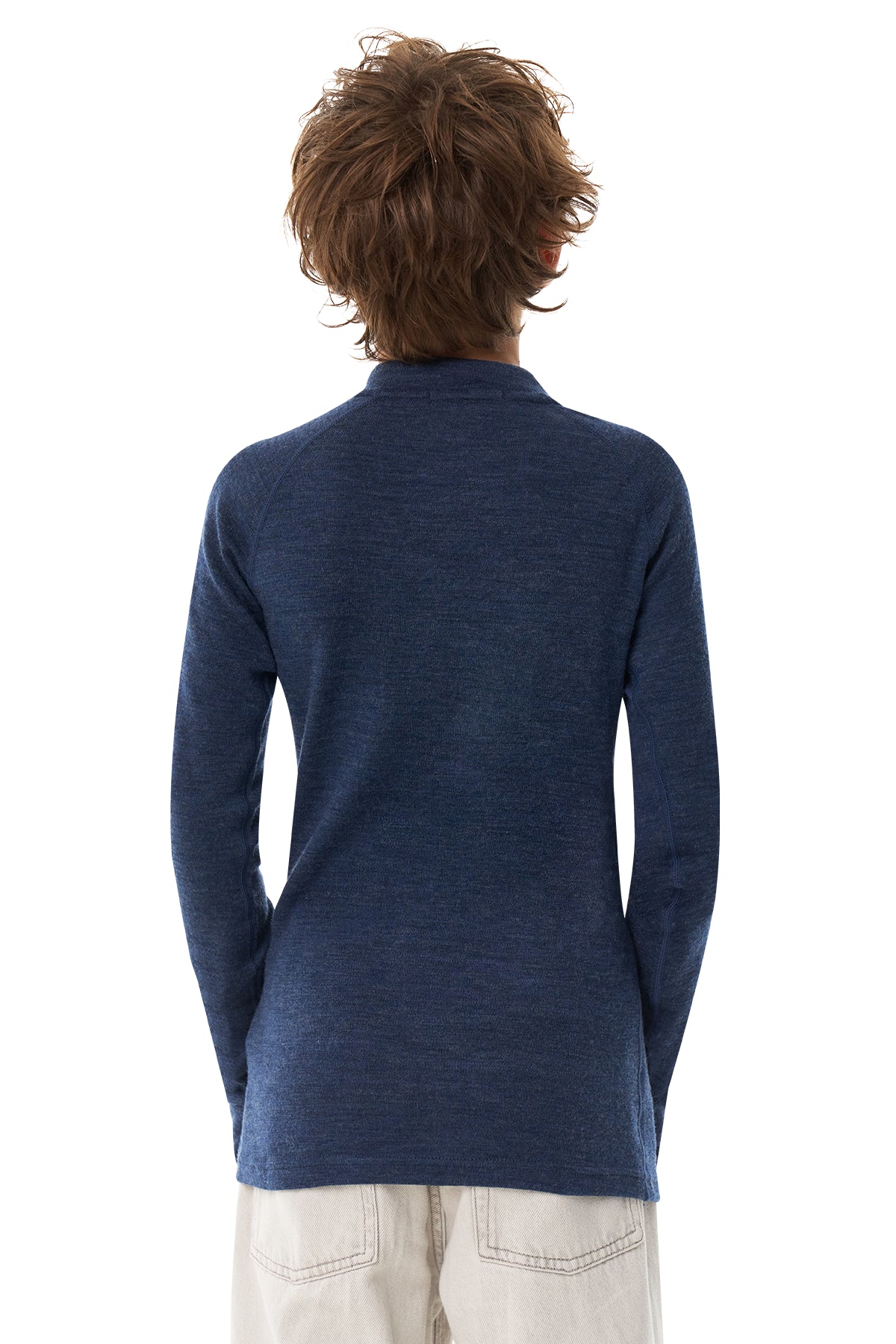Kids' Merino Half Zip Long Sleeve 250 Navy — view 6