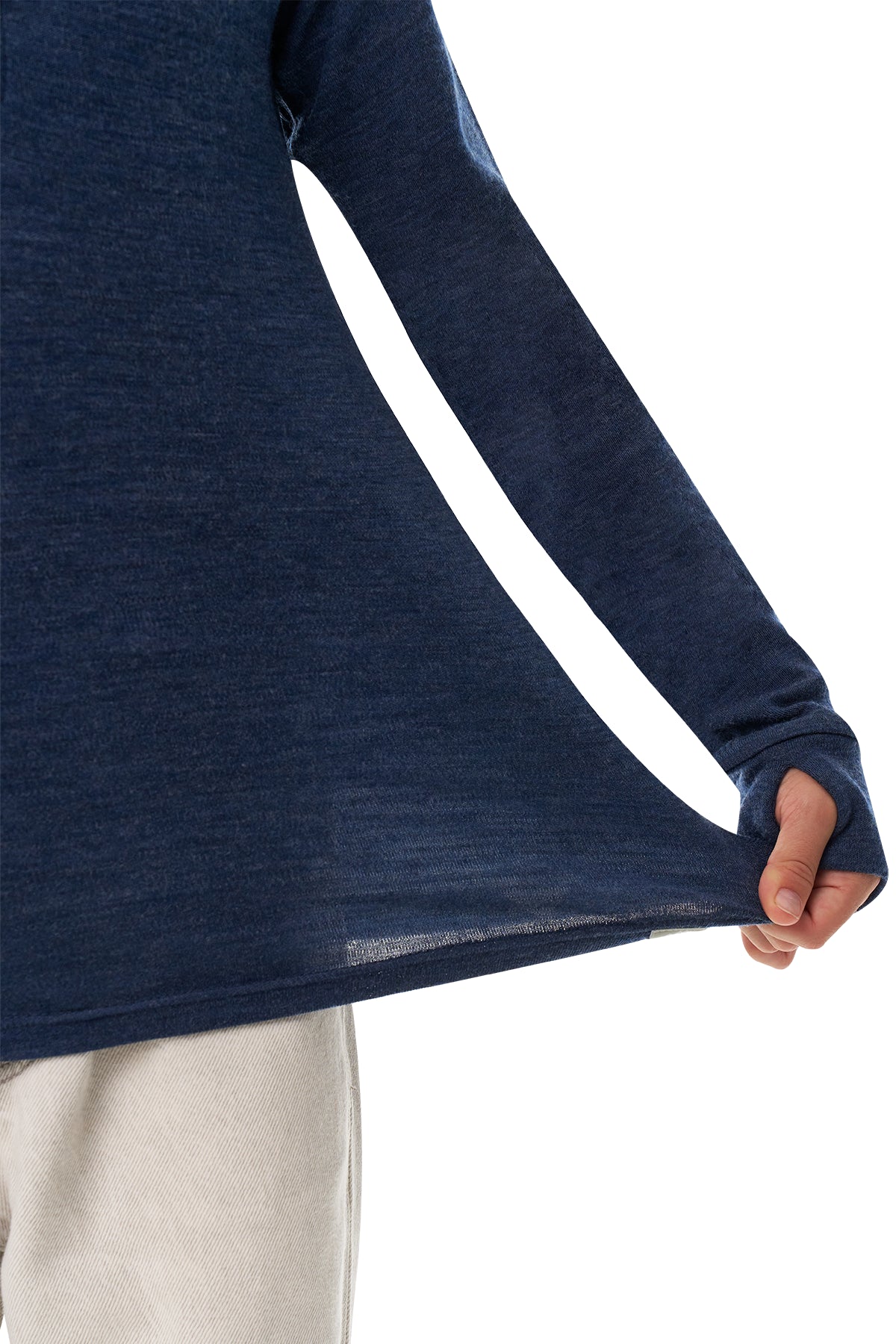 Kids' Merino Half Zip Long Sleeve 250 Navy — view 9