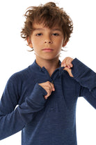Kids' Merino Half Zip Long Sleeve 250 Navy — view 8