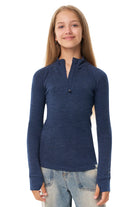 Kids' Merino Half Zip Long Sleeve 250 Navy