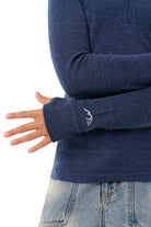 Kids' Merino Half Zip Long Sleeve 250 Navy — view 4