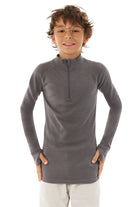 Kids' Merino Half Zip Long Sleeve 250 Perfect Grey — view 5