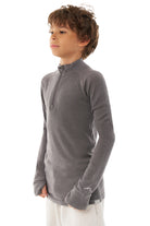 Kids' Merino Half Zip Long Sleeve 250 Perfect Grey — view 7