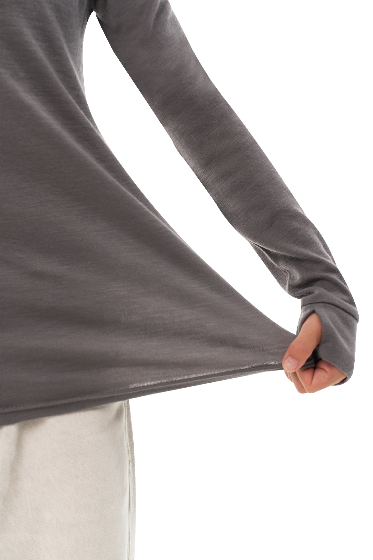 Kids' Merino Half Zip Long Sleeve 250 Perfect Grey — view 9