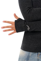 Kids' Merino Half Zip Long Sleeve 250 Charcoal Grey — view 4