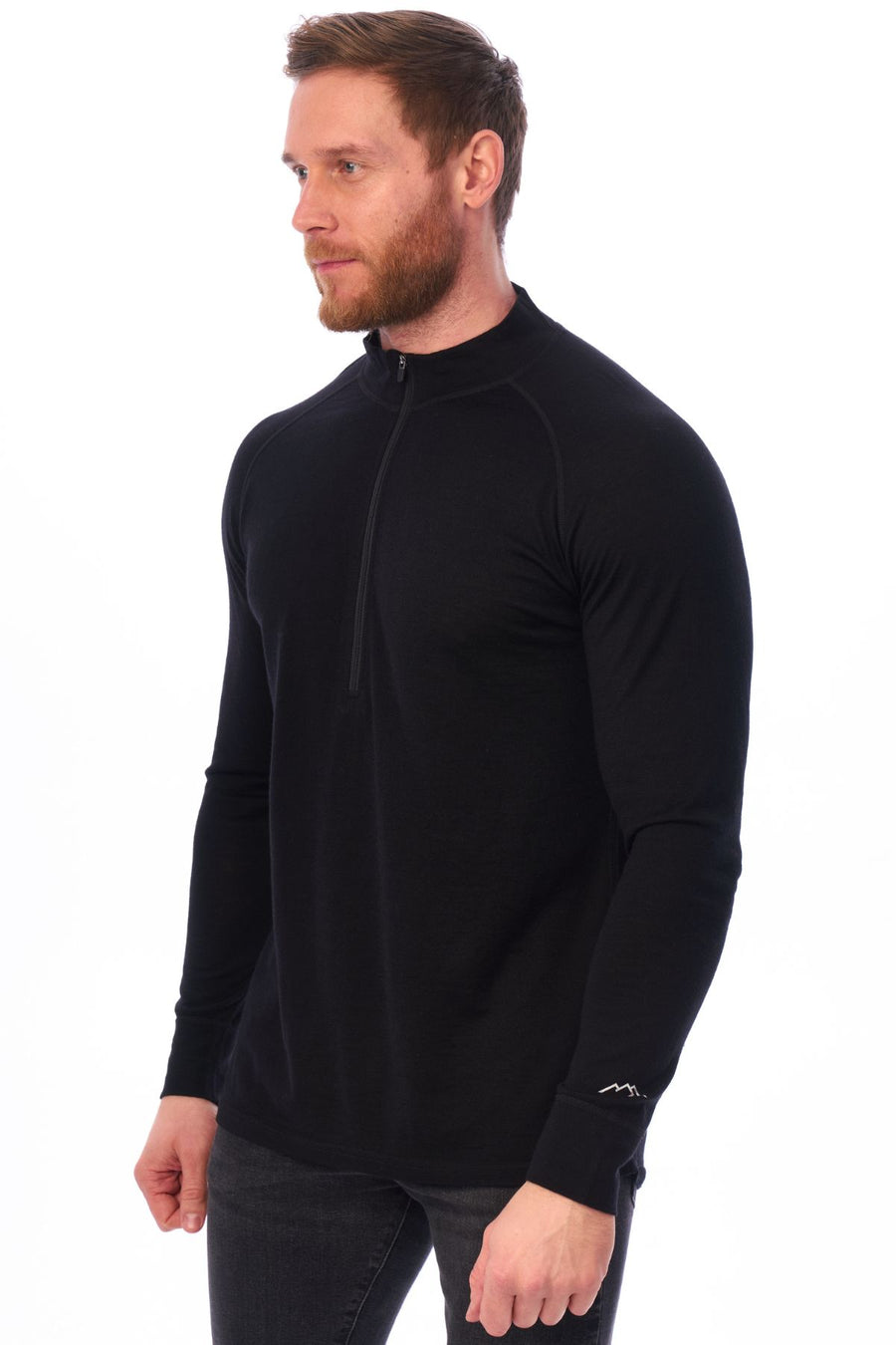 Men's Merino Half Zip Long Sleeve 165 Black — view 3