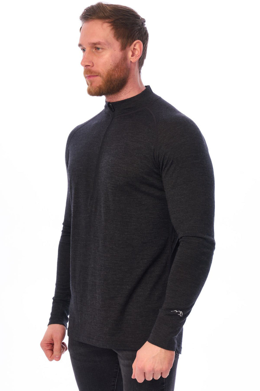 Men's Merino Half Zip Long Sleeve 165 Charcoal Grey — view 4