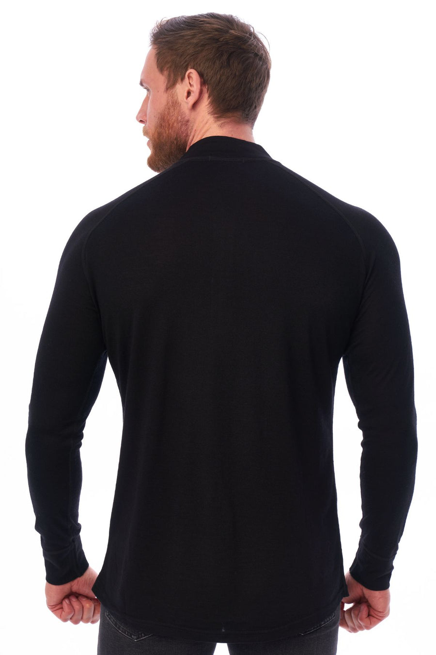 Men's Merino Half Zip Long Sleeve 165 Black — view 4