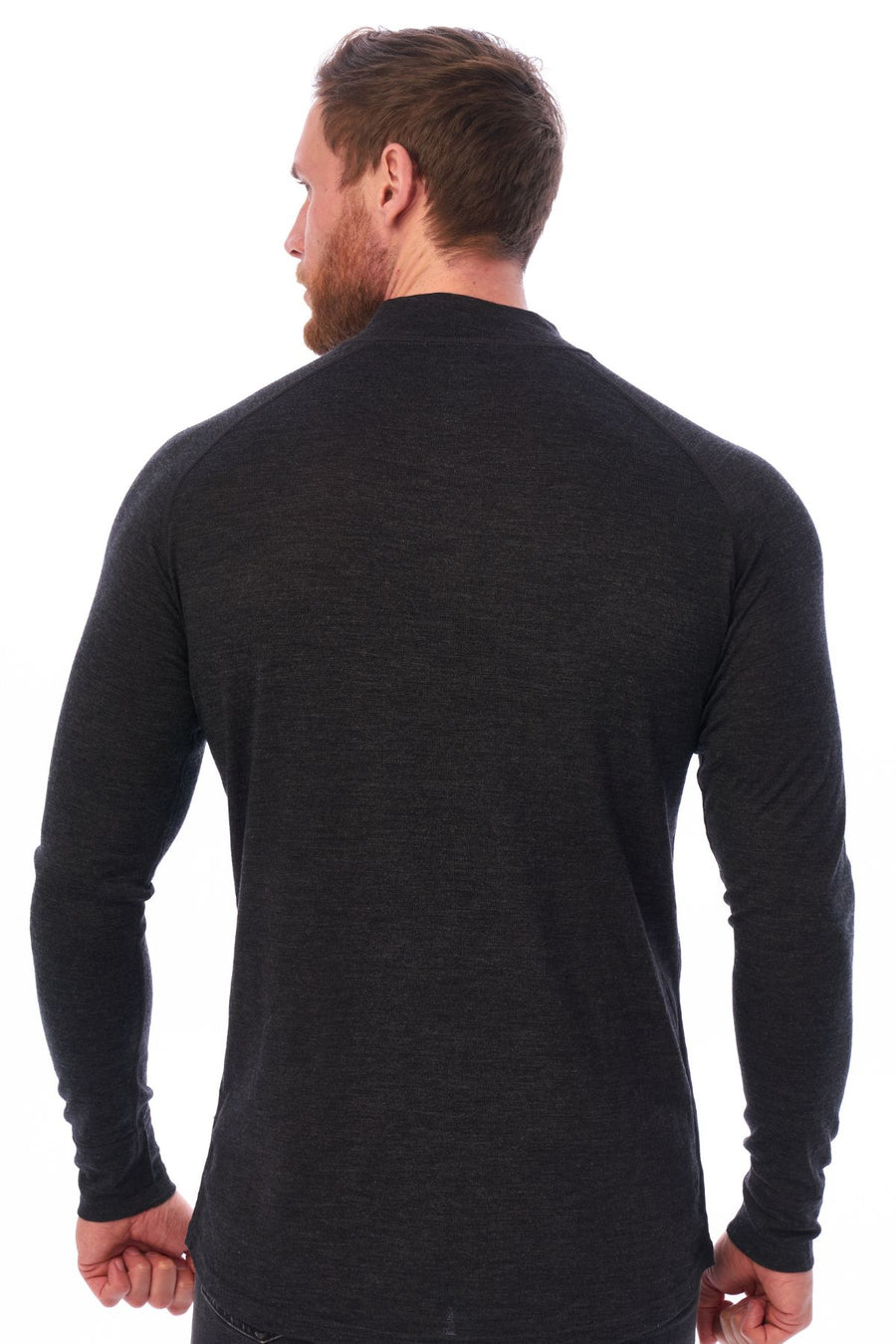 Men's Merino Half Zip Long Sleeve 165 Charcoal Grey — view 2