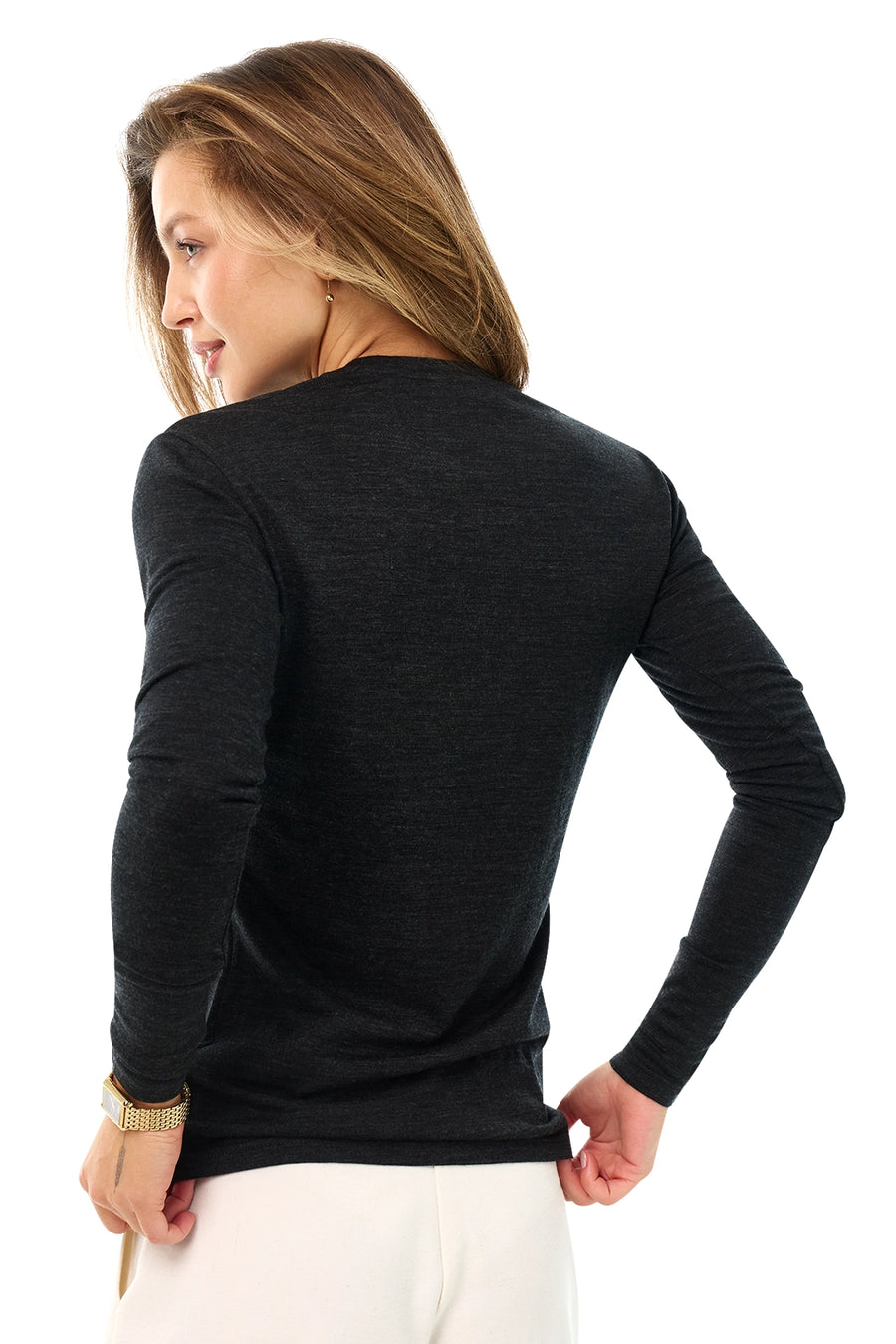 Women's Merino Long Sleeve 190 Charcoal Grey — view 2
