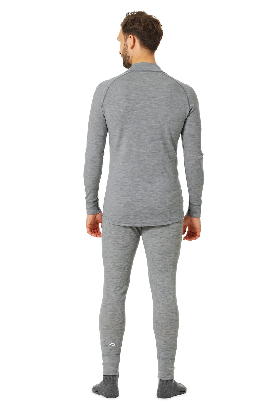 Men's Merino Thermal Set Zip 250 Heather Grey — view 2
