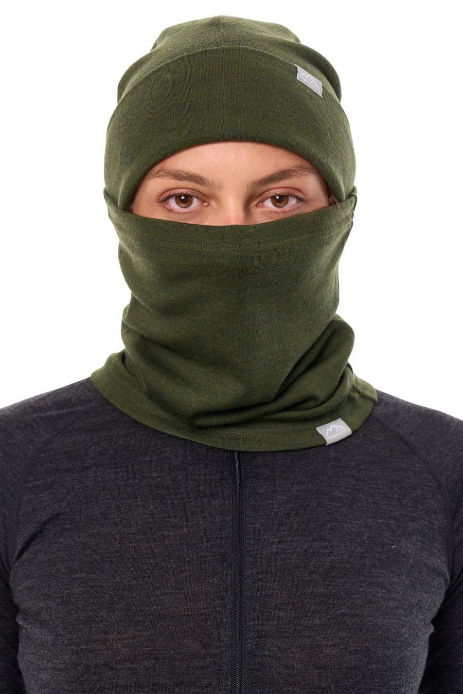Adult Beanie Army Green + Gaiter — view 3