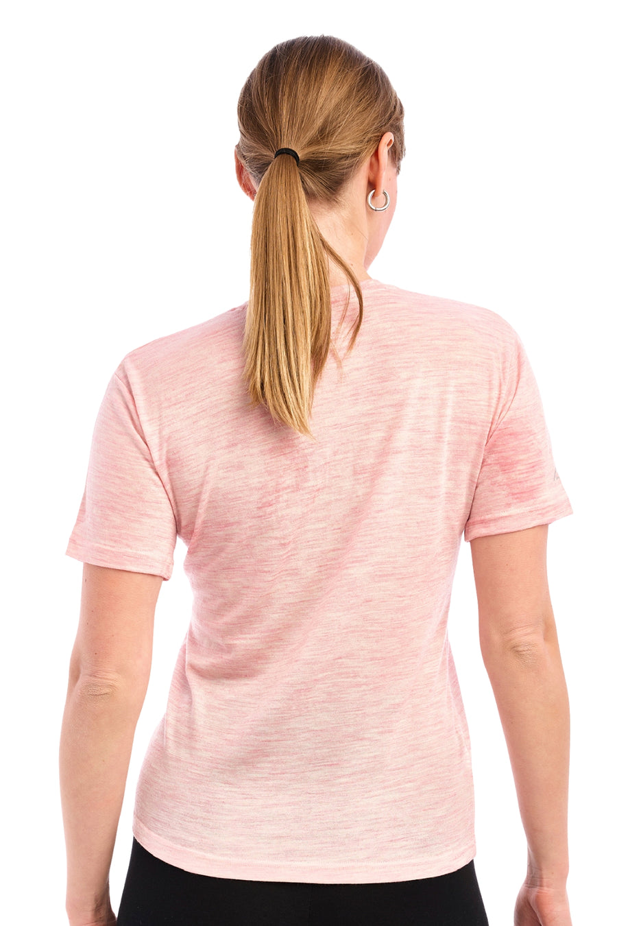 Women's Merino T-shirt 180 Heather Pink Crewneck — view 2
