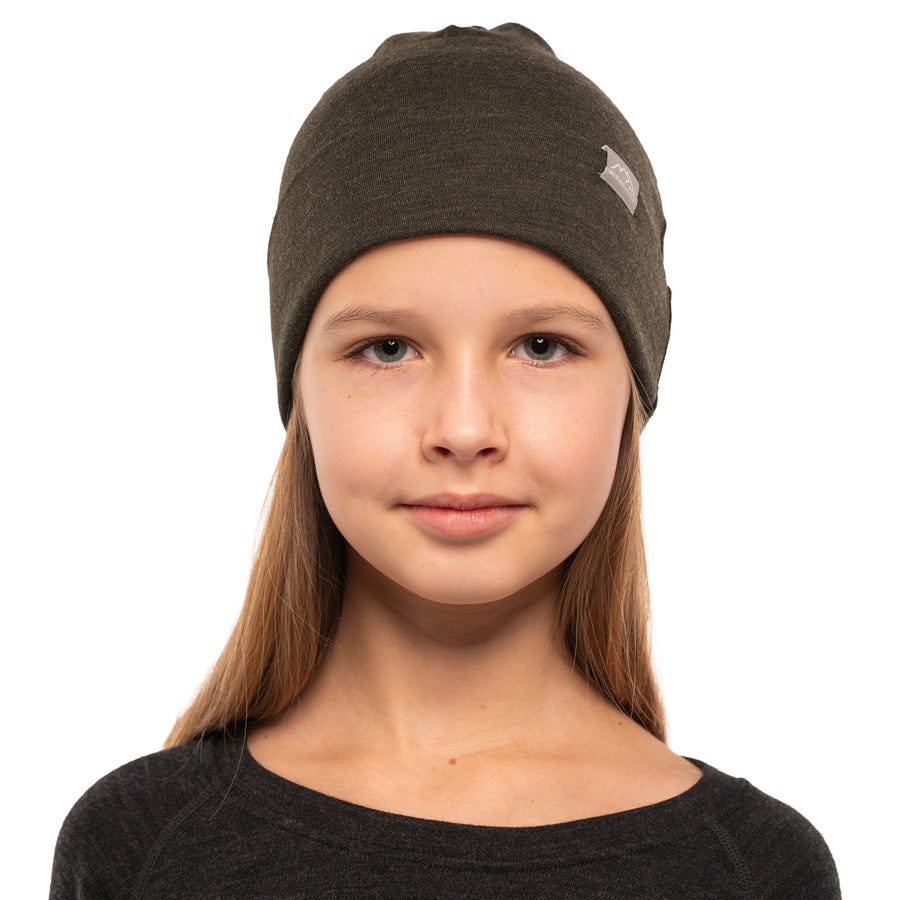Kids' Beanie Army Green — view 2