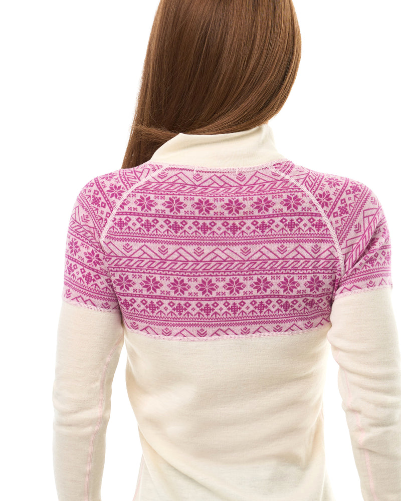 Snowflake – Orchid on Cream, back