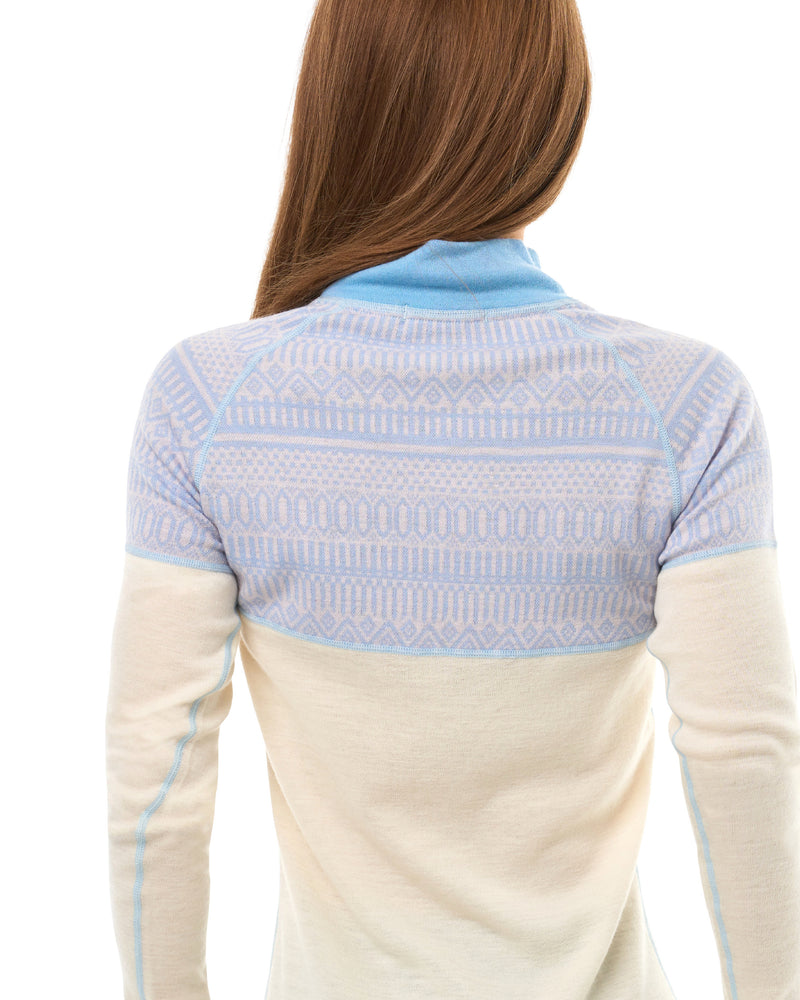 Geometric – Sky Blue on Cream, back