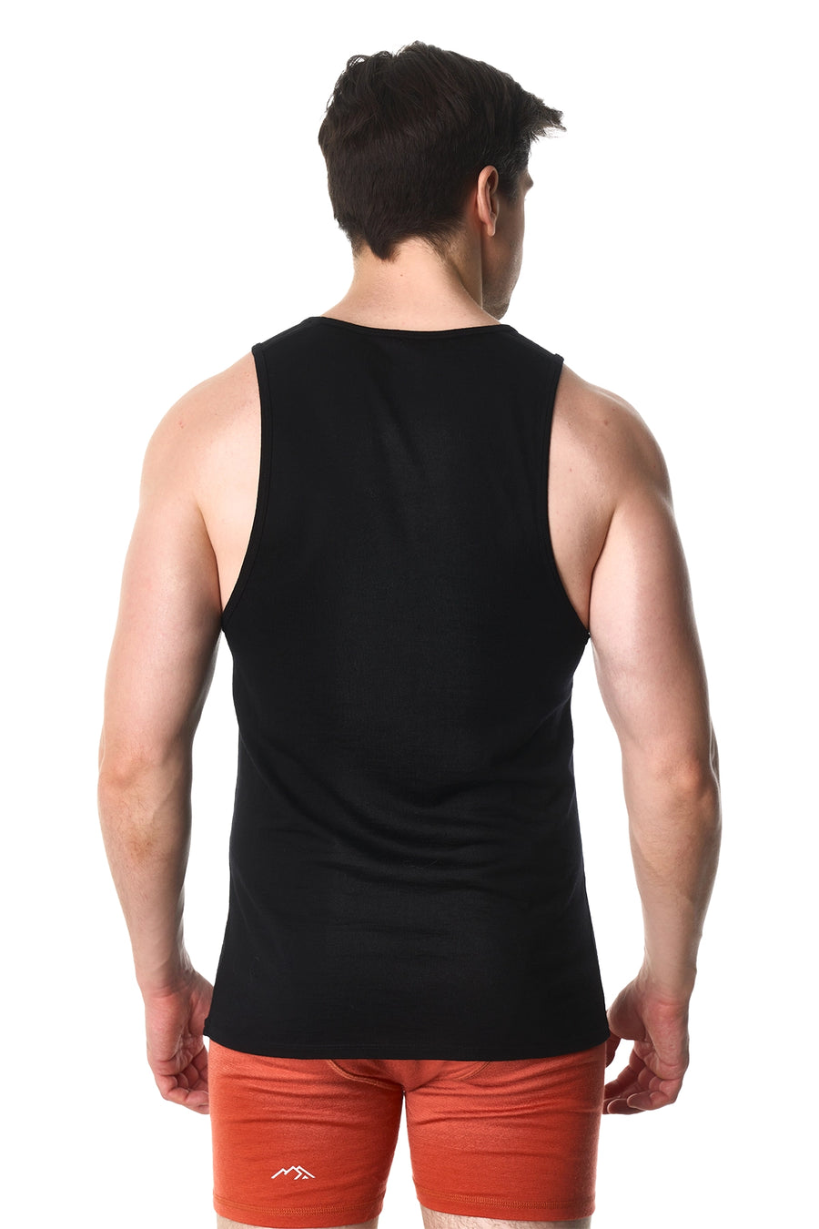 Men's Merino Wool Tank Top A-Shirt Black — view 2