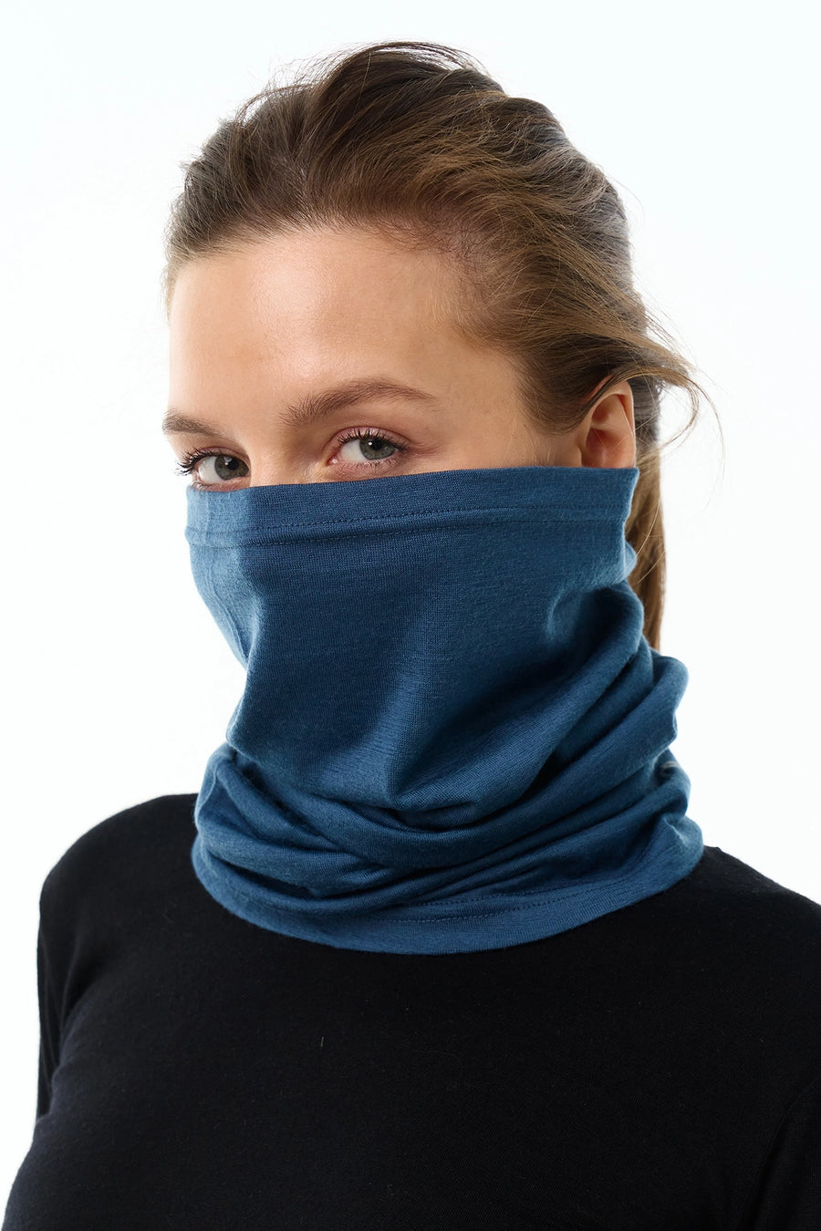 Merino Neck Gaiter 165 Denim Blue — view 5