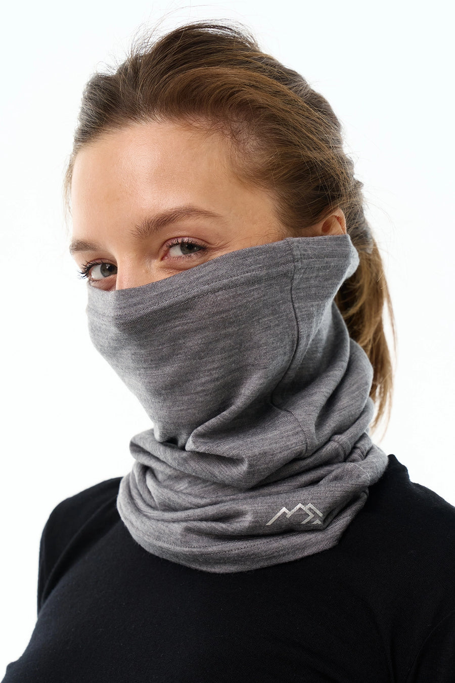 Merino Neck Gaiter 165 Grey Melange — view 5