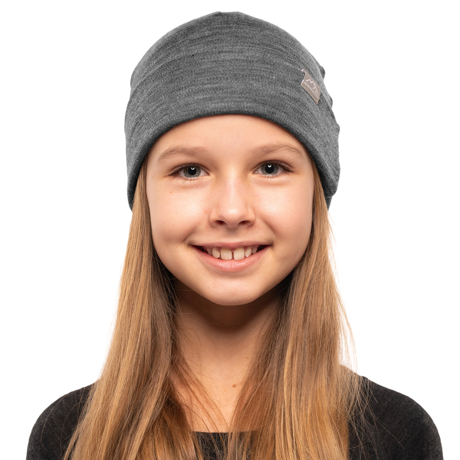 Kids' Beanie Grey Melange — view 2