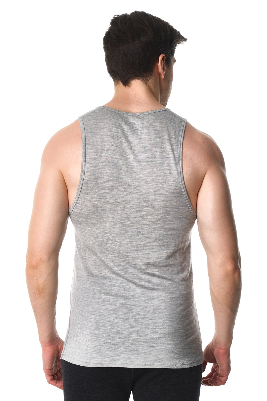 Men's Merino Wool Tank Top A-Shirt Heather Grey — view 2