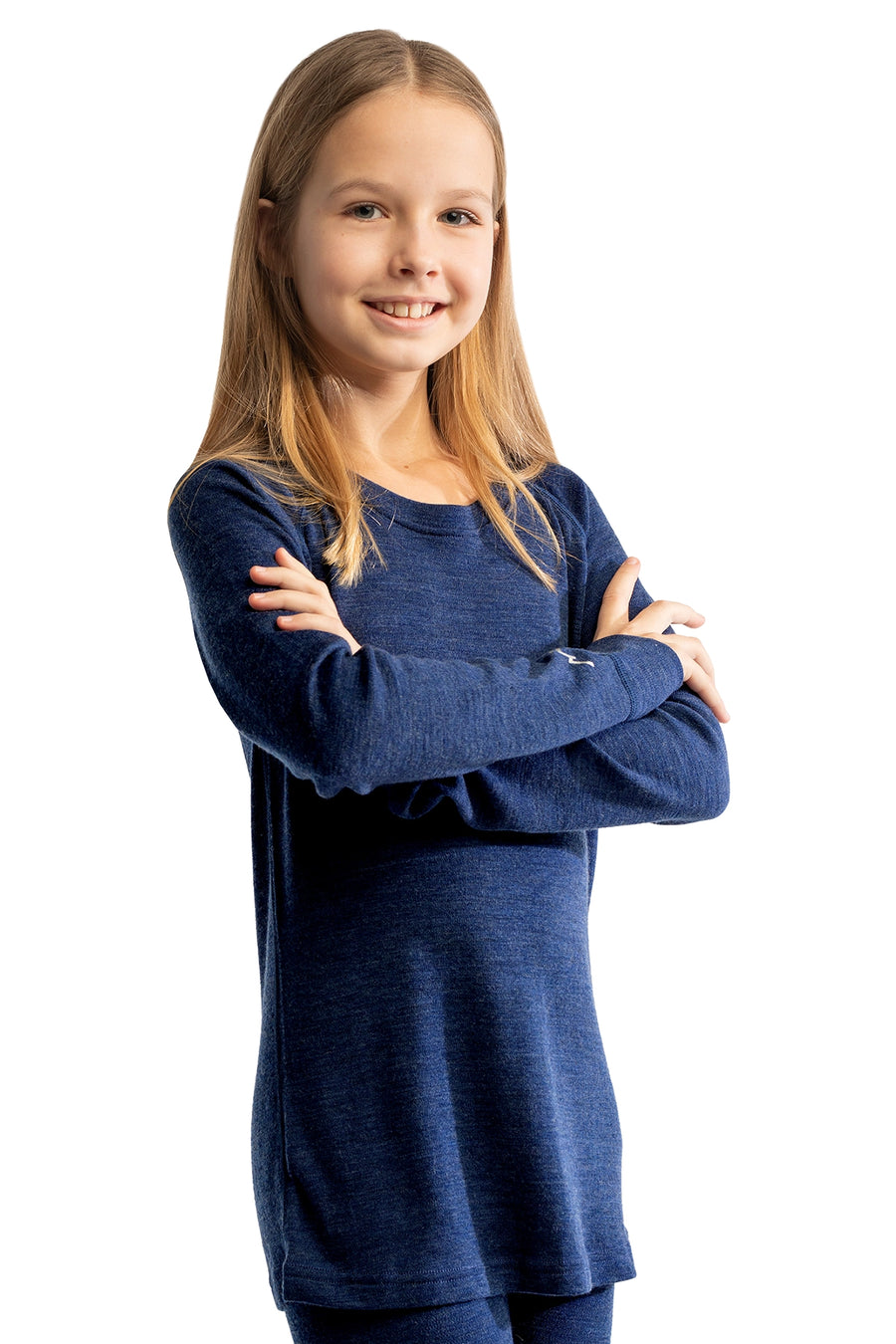 Kids' Merino Wool Long Sleeve 250 Navy — view 3