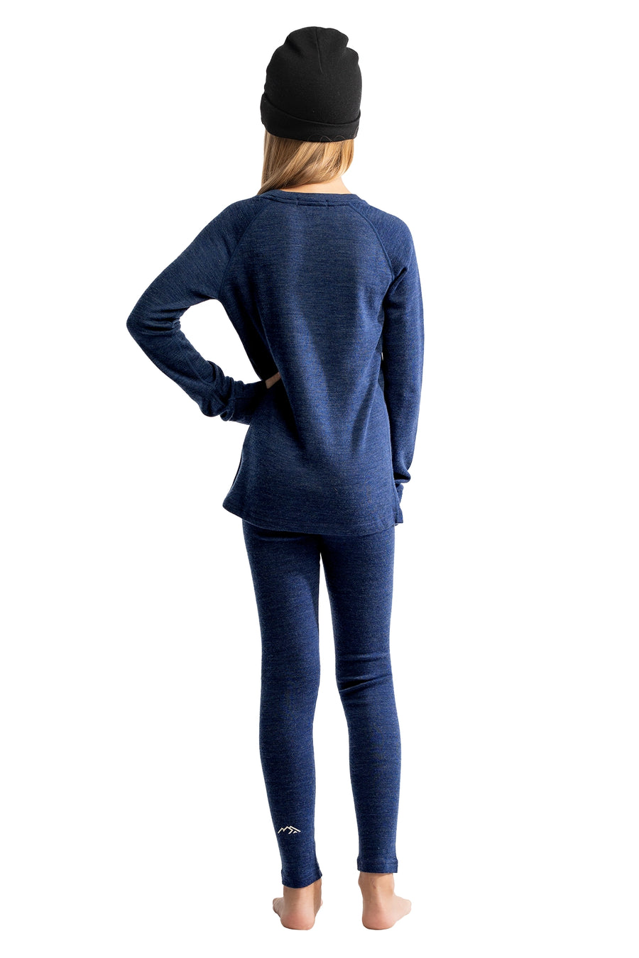 Kids' Merino Set Navy + Black Beanie — view 2