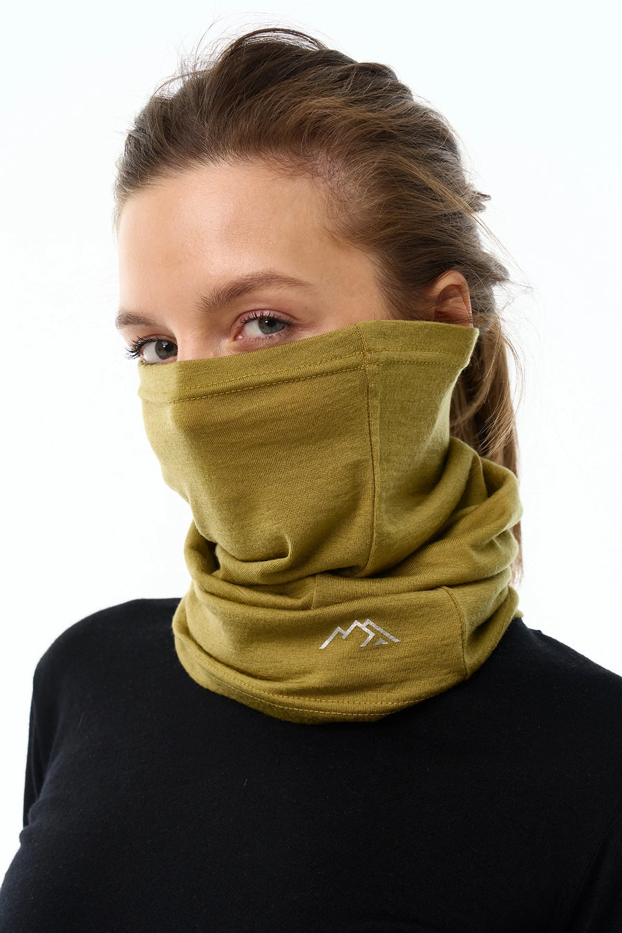 Merino Neck Gaiter 165 Olive Grove — view 2
