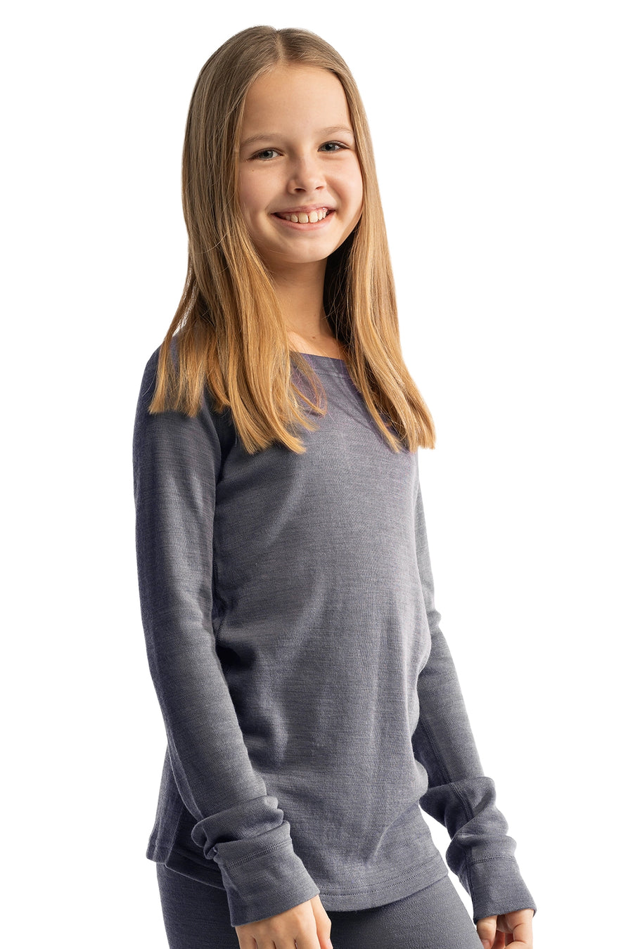 Kids' Merino Wool Long Sleeve 250 Perfect Gray — view 3