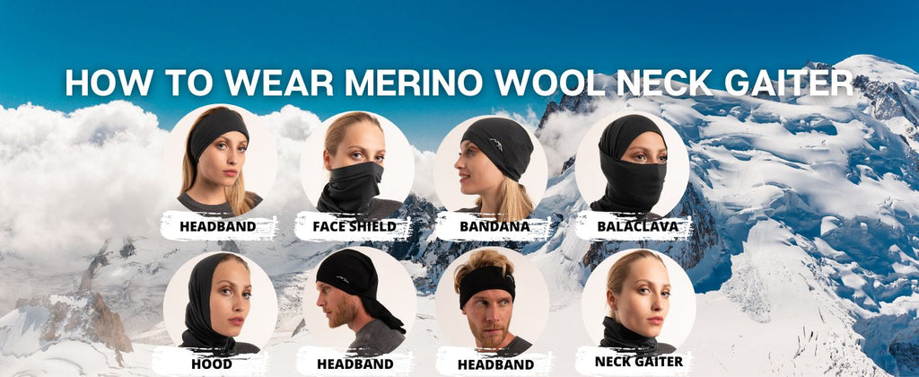 Merino Wool Men's Gaiter Neck Warmer * Outdoor Winter Face Cover Perfect  Grey