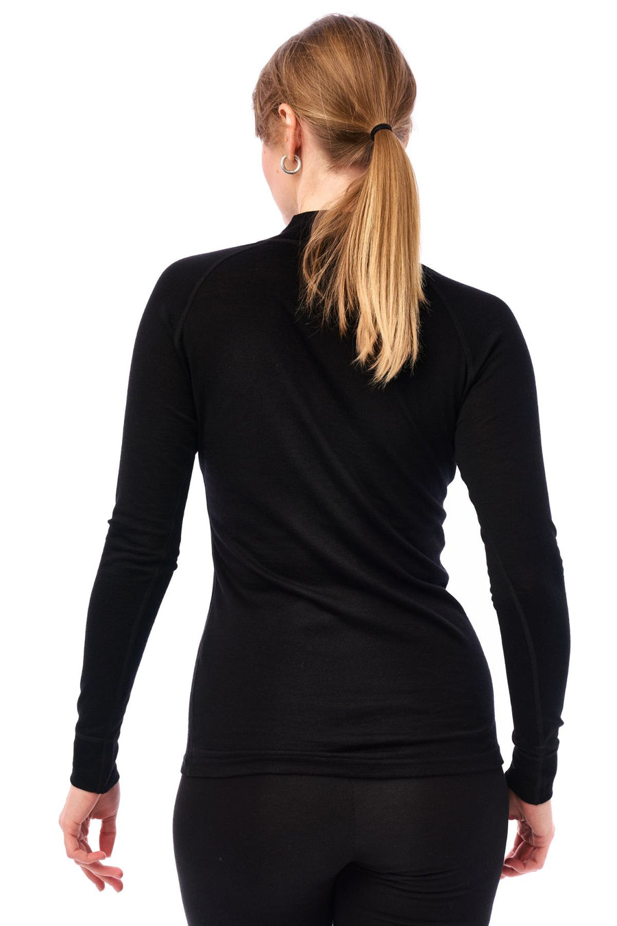 Women's Merino Half Zip Long Sleeve 165 Black — view 2