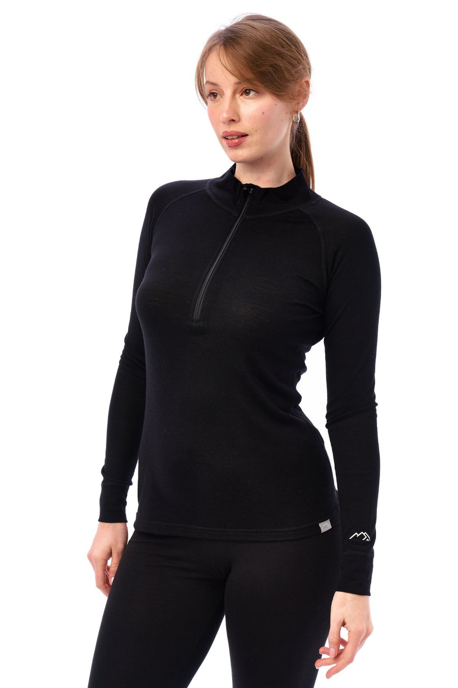 Women's Merino Half Zip Long Sleeve 165 Black — view 4