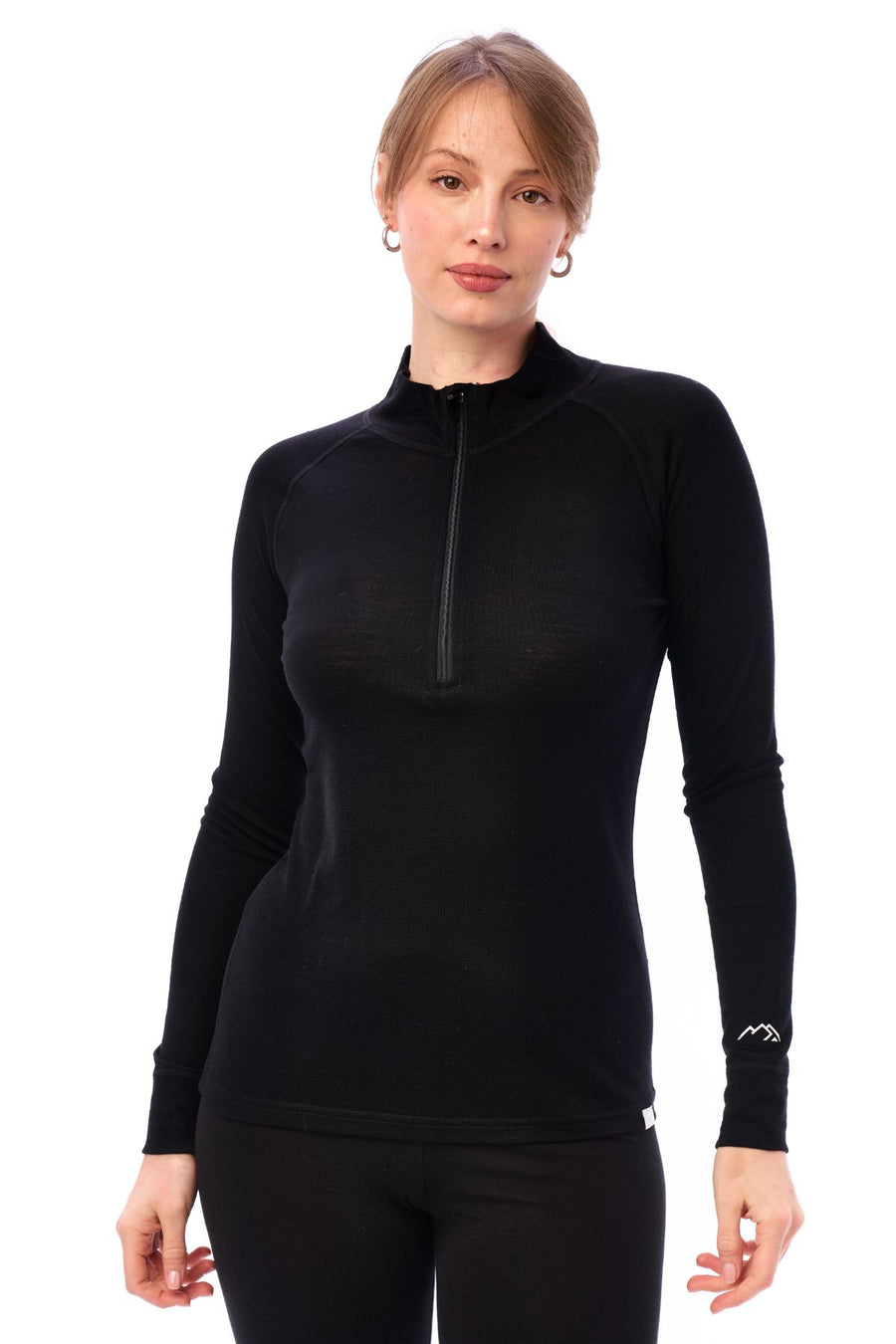 Women's Merino Half Zip Long Sleeve 165 Black