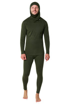 Men's Army Green Merino Wool Set 320 + Balaclava