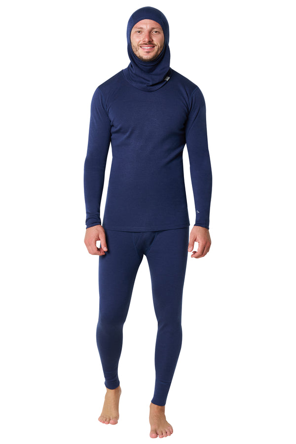 Men's Navy Merino Wool Set 320 + Balaclava