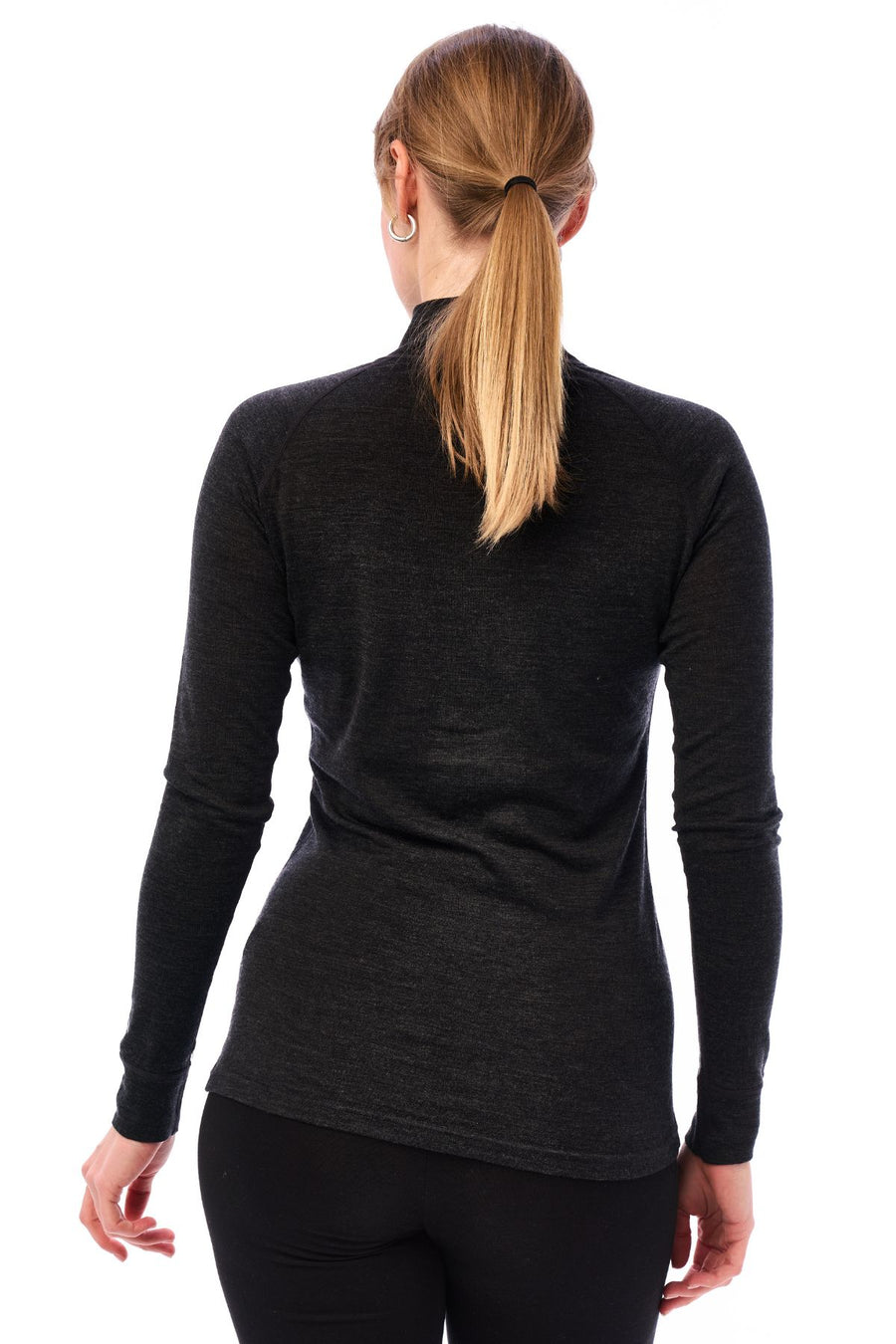 Women's Merino Half Zip Long Sleeve 165 Charcoal Grey — view 2