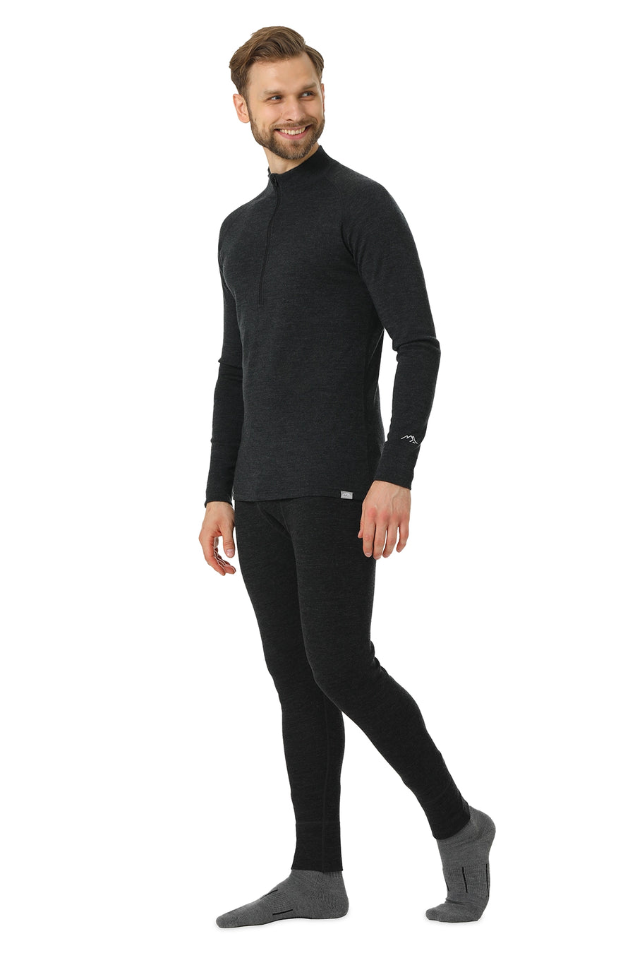 Men's Merino Thermal Set Zip 250 Charcoal Grey — view 4